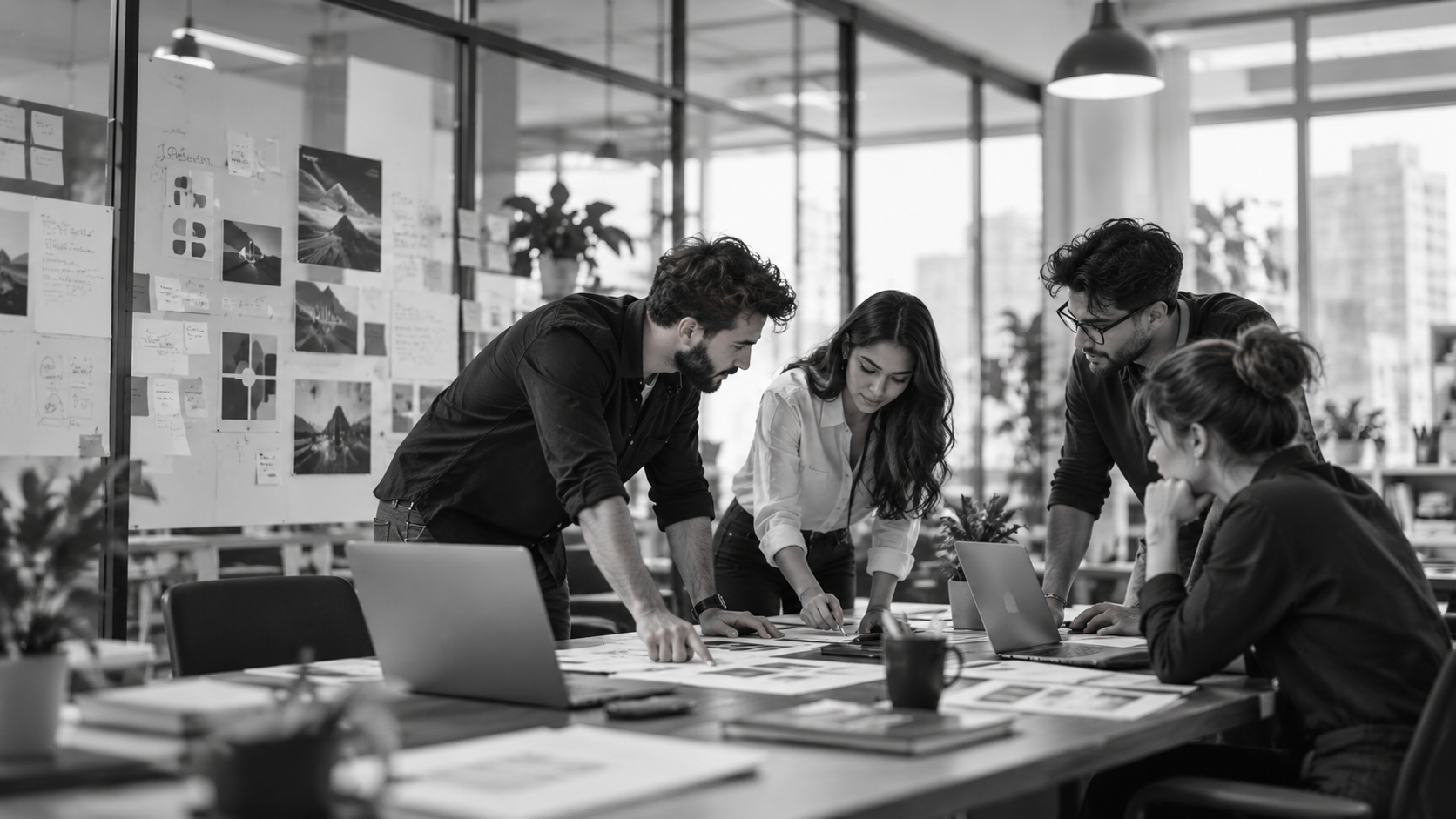 Performance marketing agency team planning paid search and social campaigns