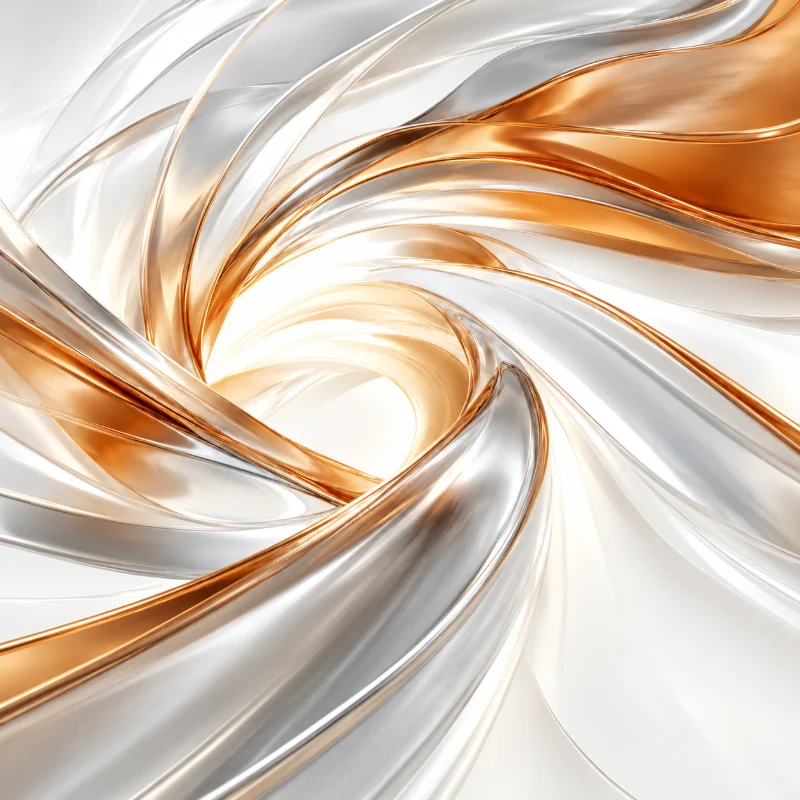 Abstract silver and copper swirl
