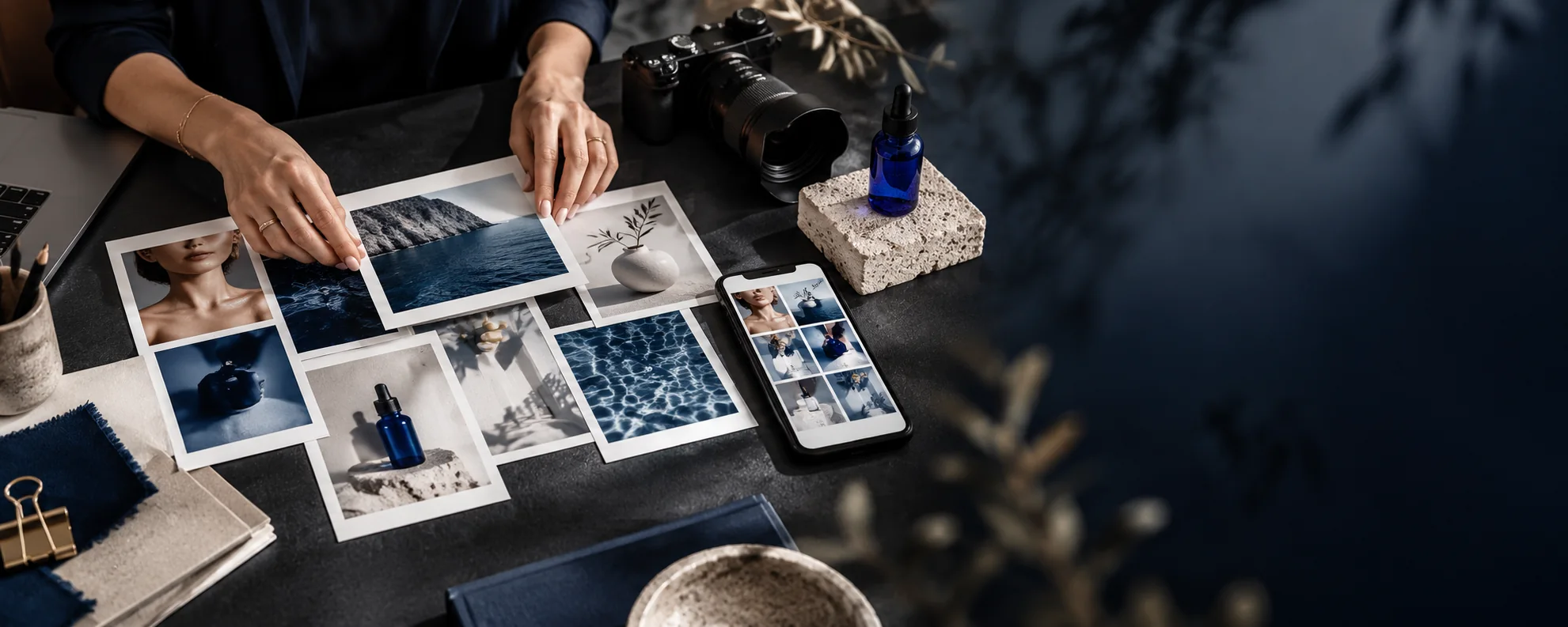 Curating social media content and Instagram grid